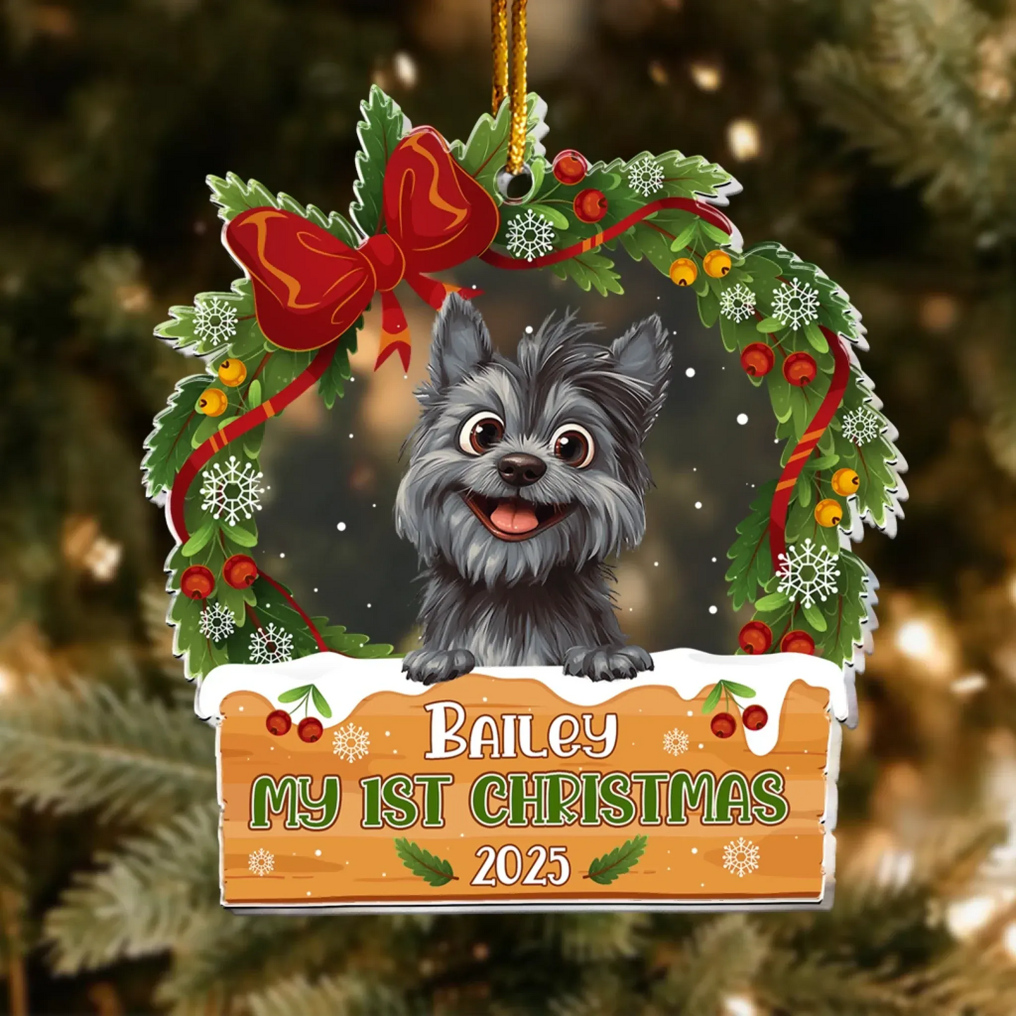 Personalized Ornaments Dog’s 1st Christmas- Personalized Dog Acrylic Ornament