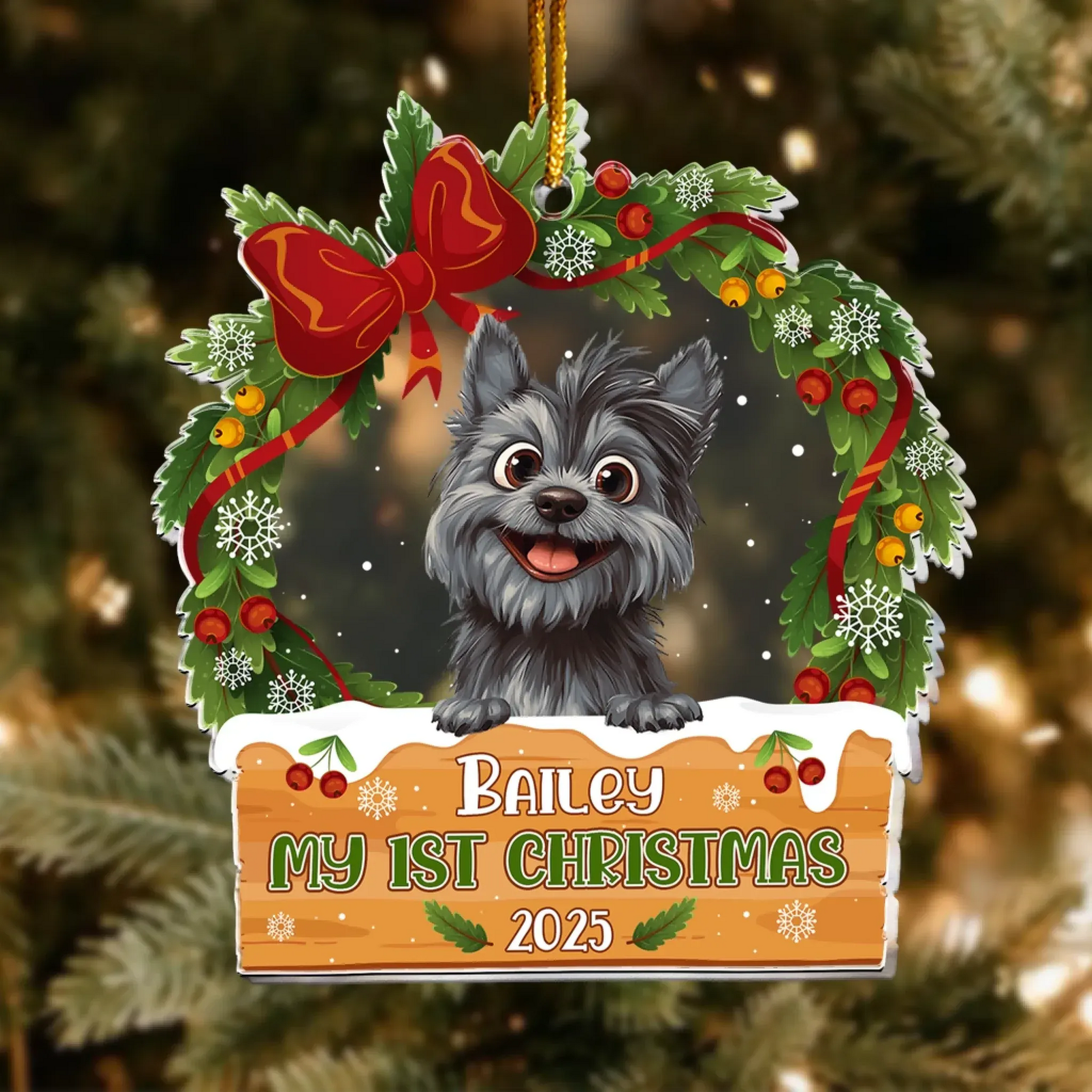 Personalized Ornaments Dog’s 1st Christmas- Personalized Dog Acrylic Ornament