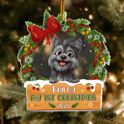 Personalized Ornaments Dog’s 1st Christmas- Personalized Dog Acrylic Ornament