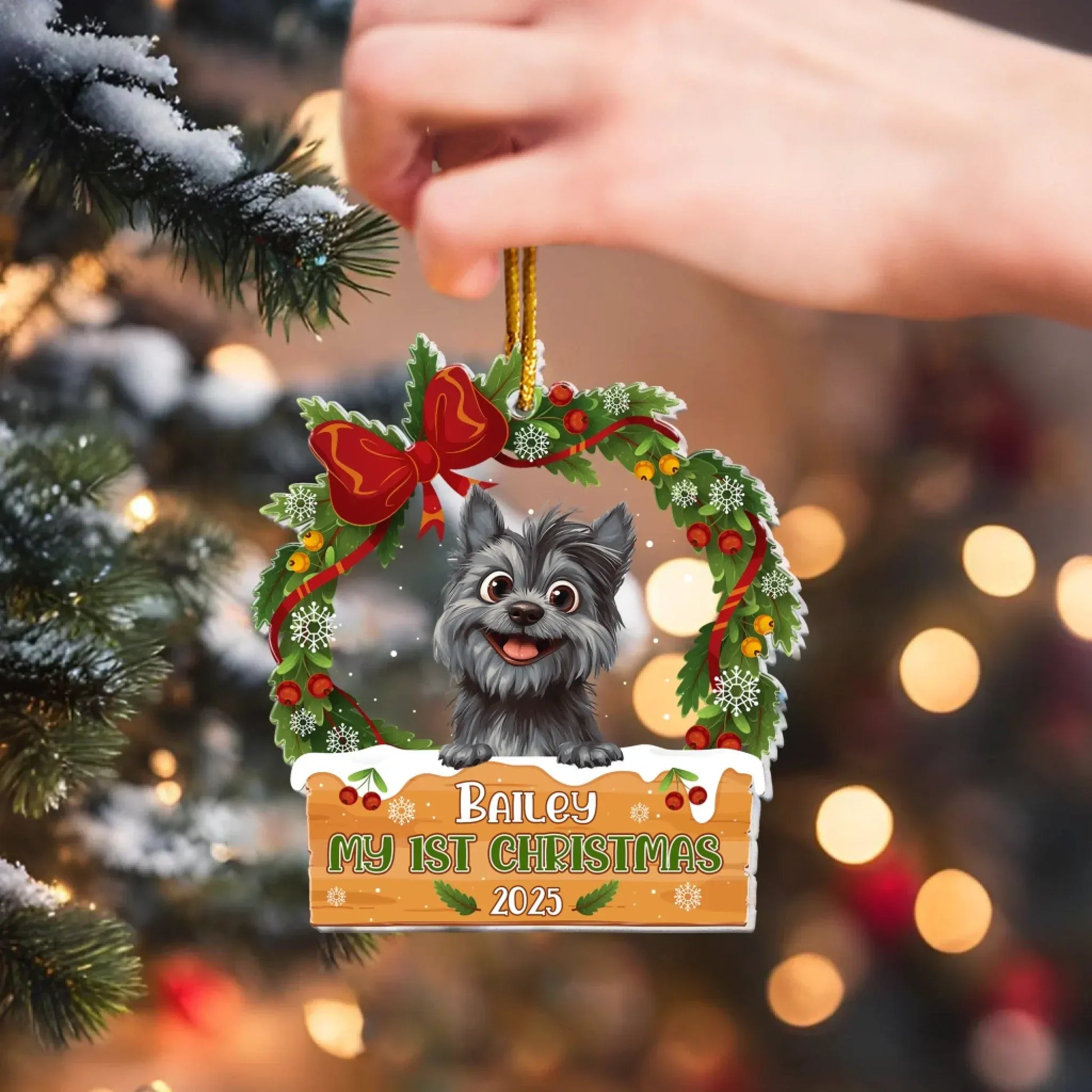 Personalized Ornaments Dog’s 1st Christmas- Personalized Dog Acrylic Ornament