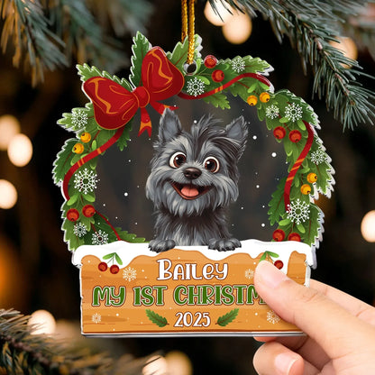 Personalized Ornaments Dog’s 1st Christmas- Personalized Dog Acrylic Ornament