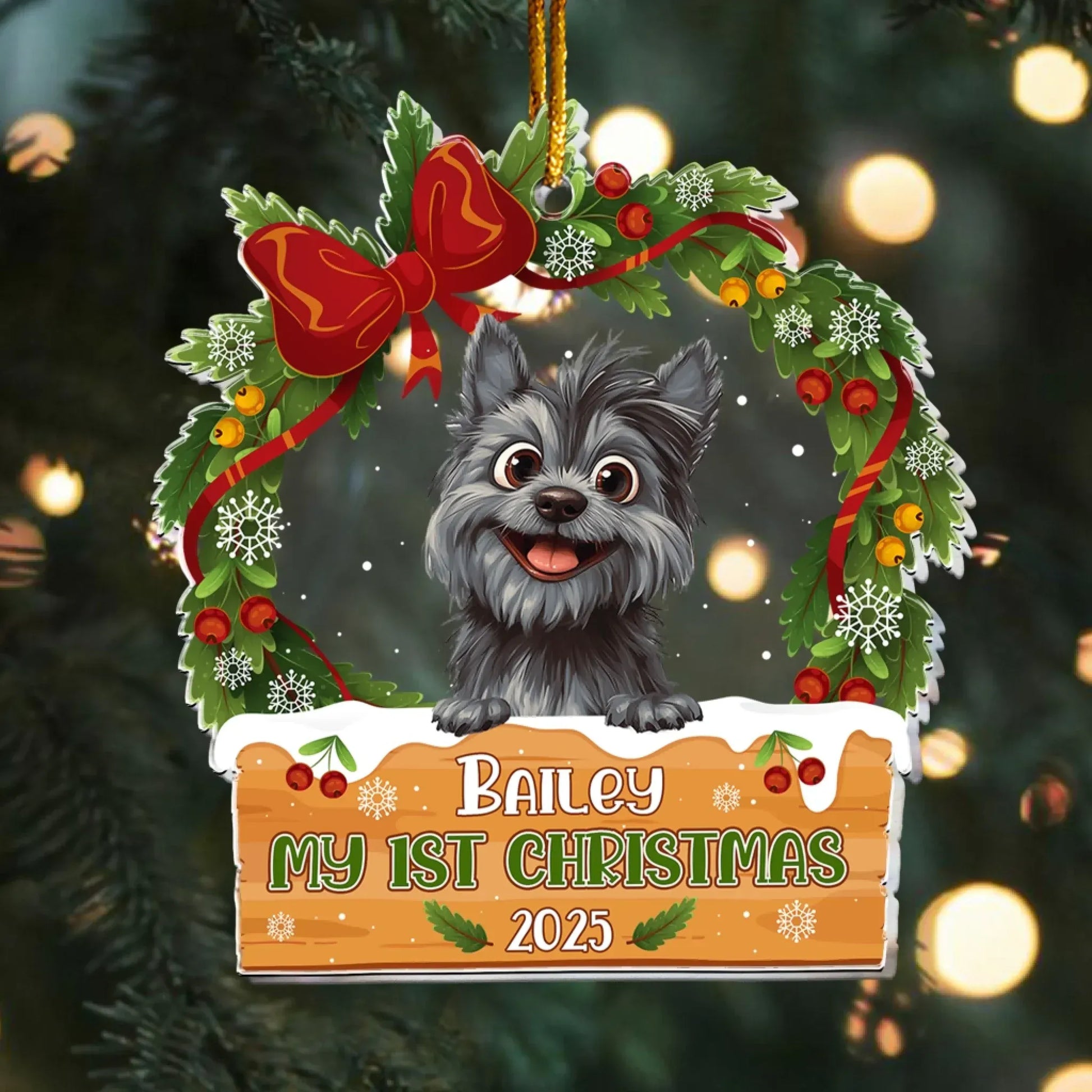Personalized Ornaments Dog’s 1st Christmas- Personalized Dog Acrylic Ornament