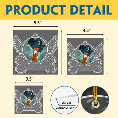 Personalized Ornaments Angel Wings Dog Memorial, Loss Of Pet - Personalized Dog Acrylic Ornament
