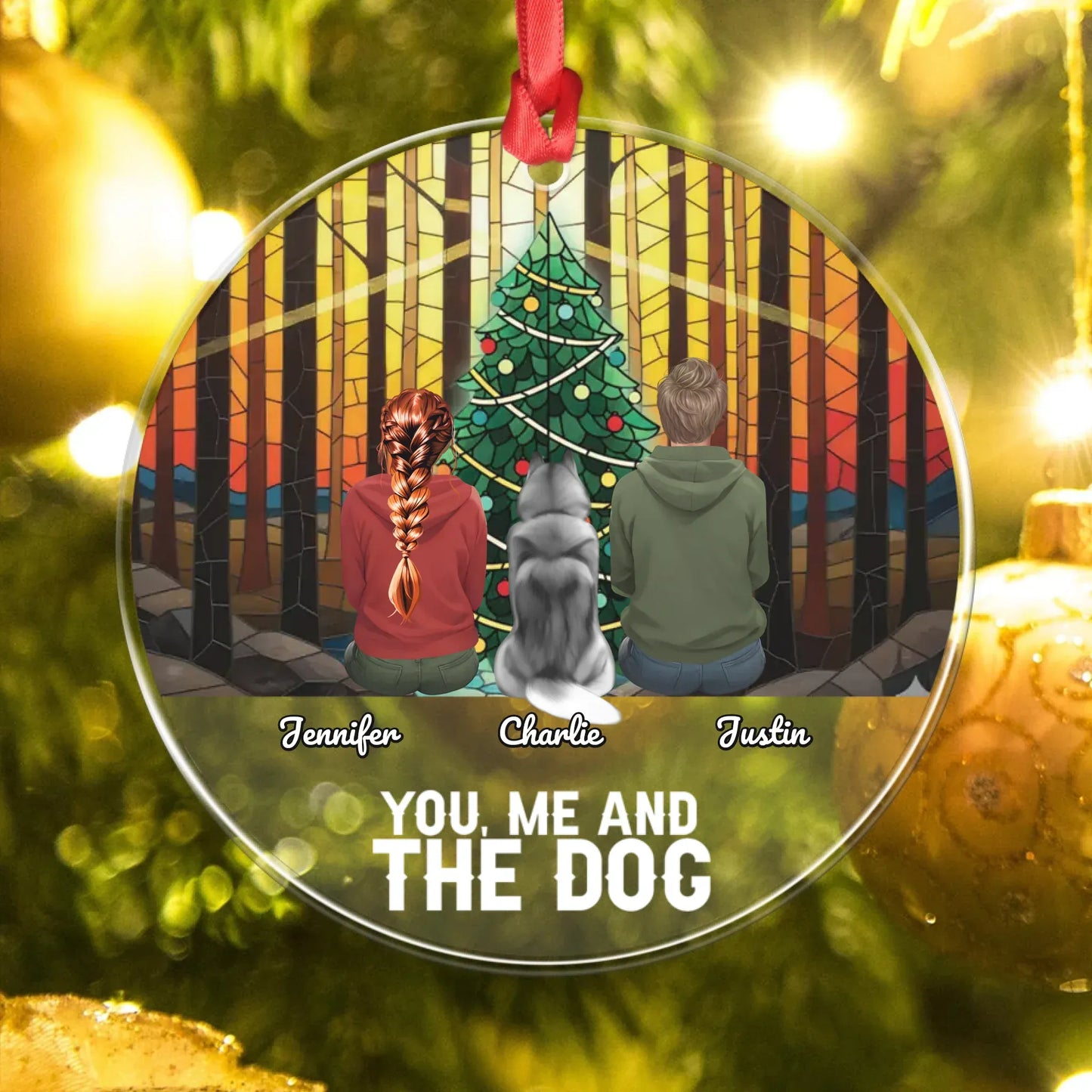 Personalized Ornaments You, Me And Our Dog - Personalized Dog Lover Custom Acrylic Ornament