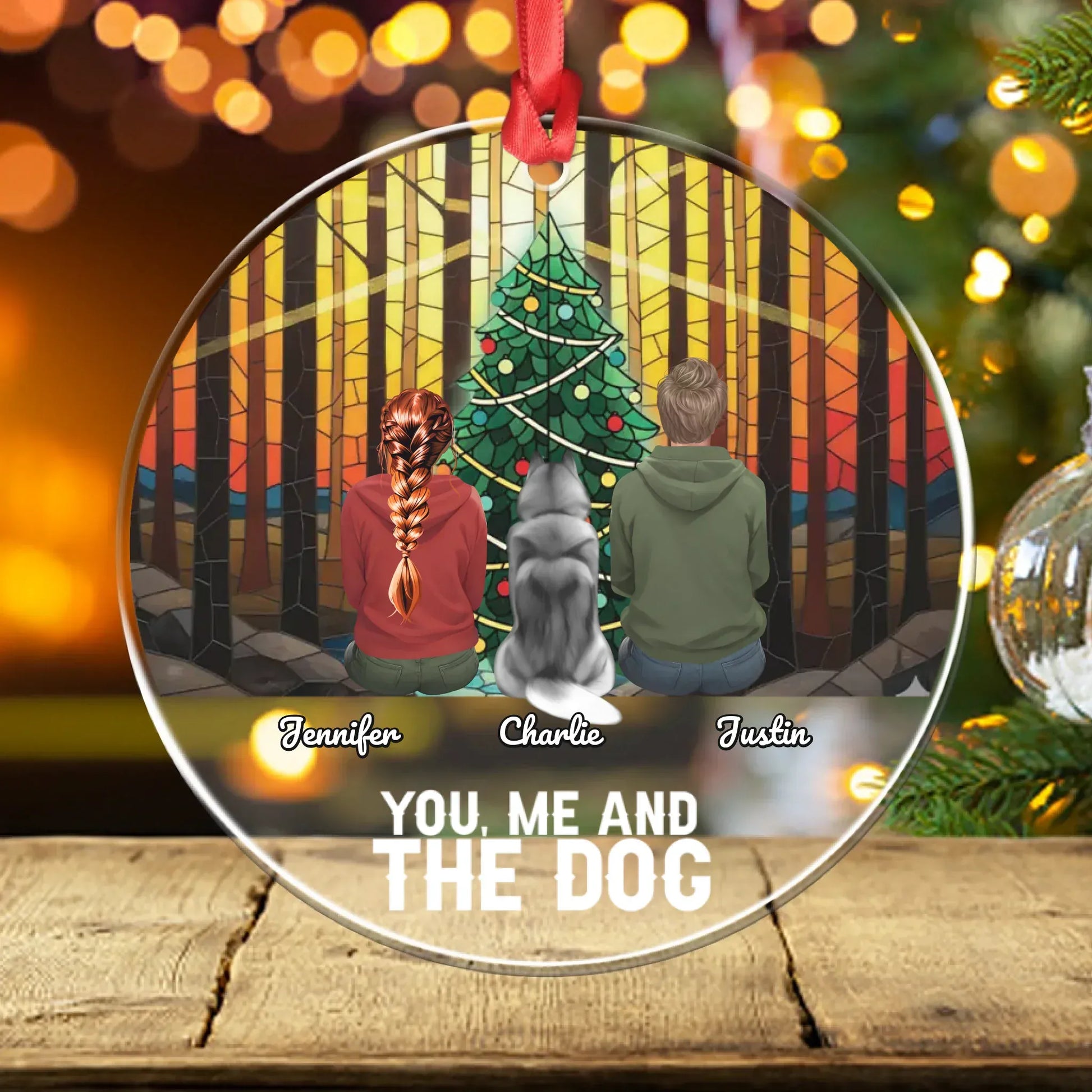 Personalized Ornaments You, Me And Our Dog - Personalized Dog Lover Custom Acrylic Ornament