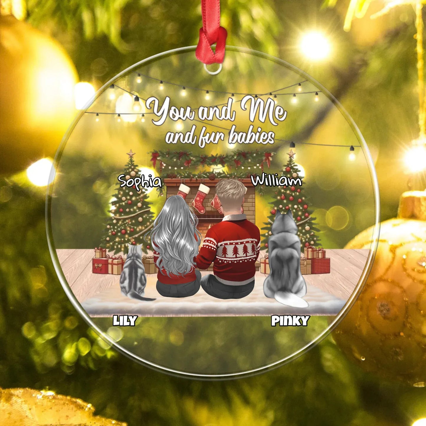 Personalized Ornaments You, Me And Our Fur Babies - Personalized Dog And Cat Lover Acrylic Ornament