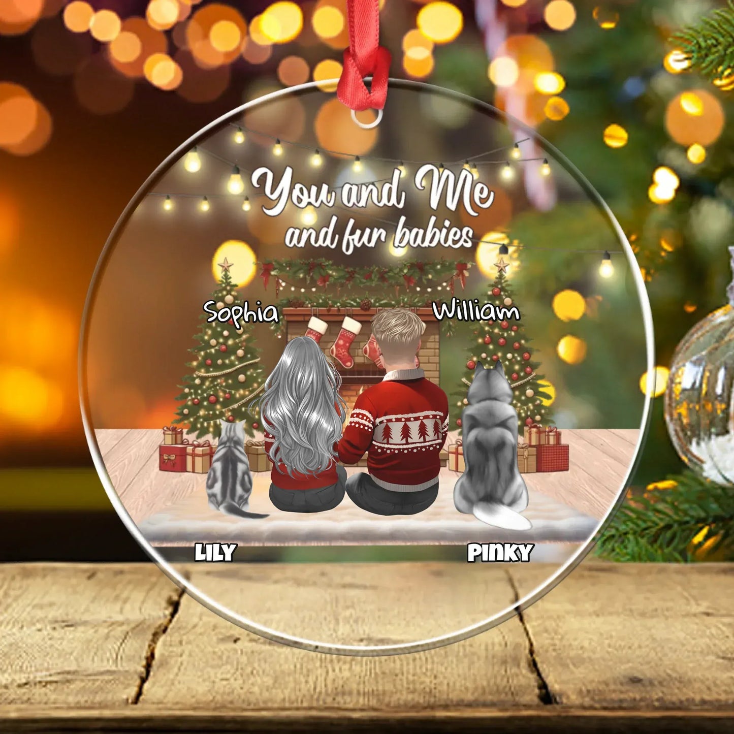 Personalized Ornaments You, Me And Our Fur Babies - Personalized Dog And Cat Lover Acrylic Ornament