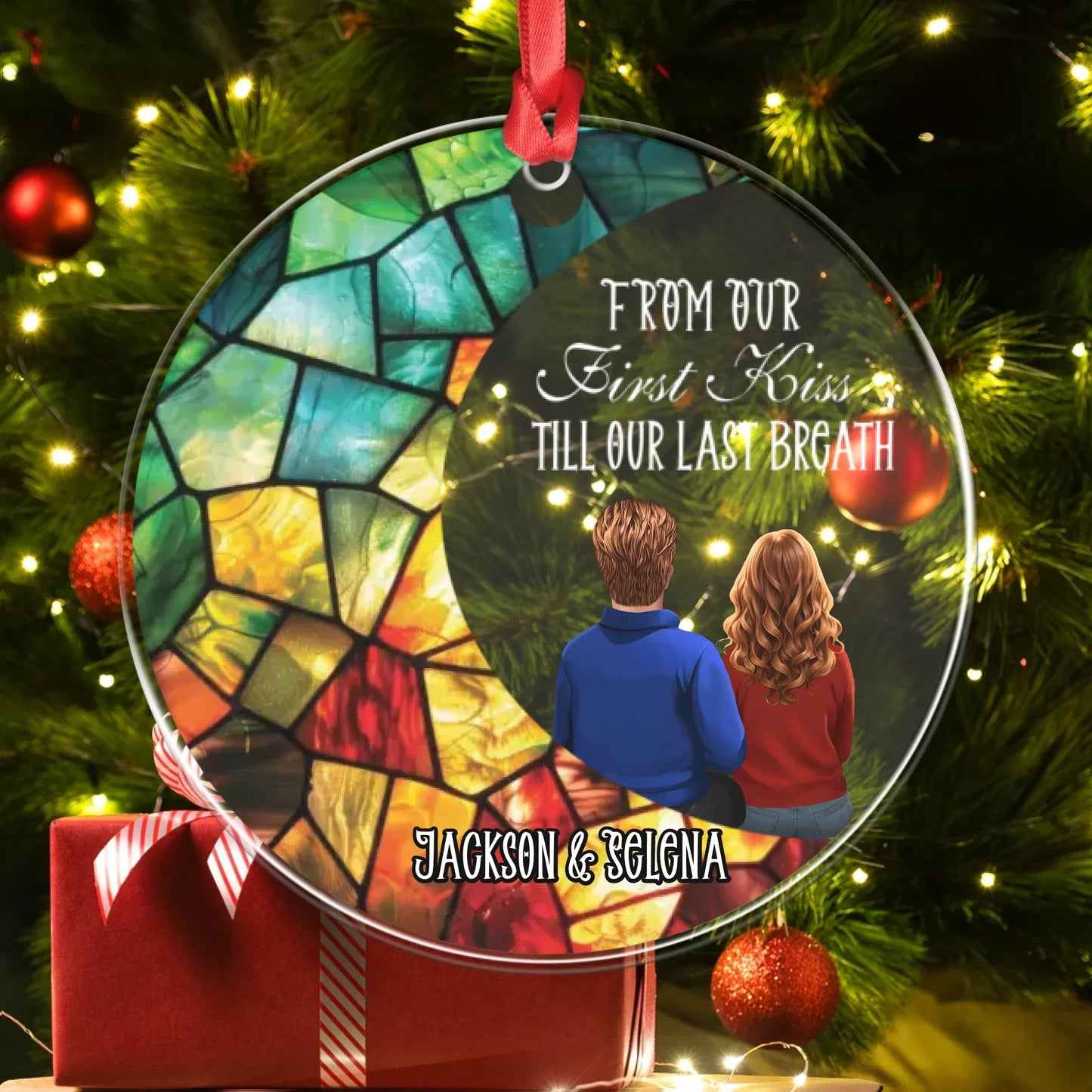 Personalized Ornaments From Our First Kiss Till Our Last Breath - Personalized Couple Acrylic Ornament