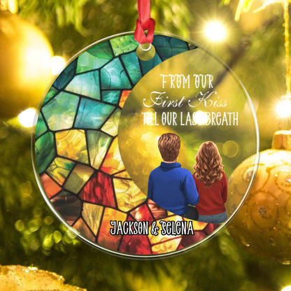 Personalized Ornaments From Our First Kiss Till Our Last Breath - Personalized Couple Acrylic Ornament
