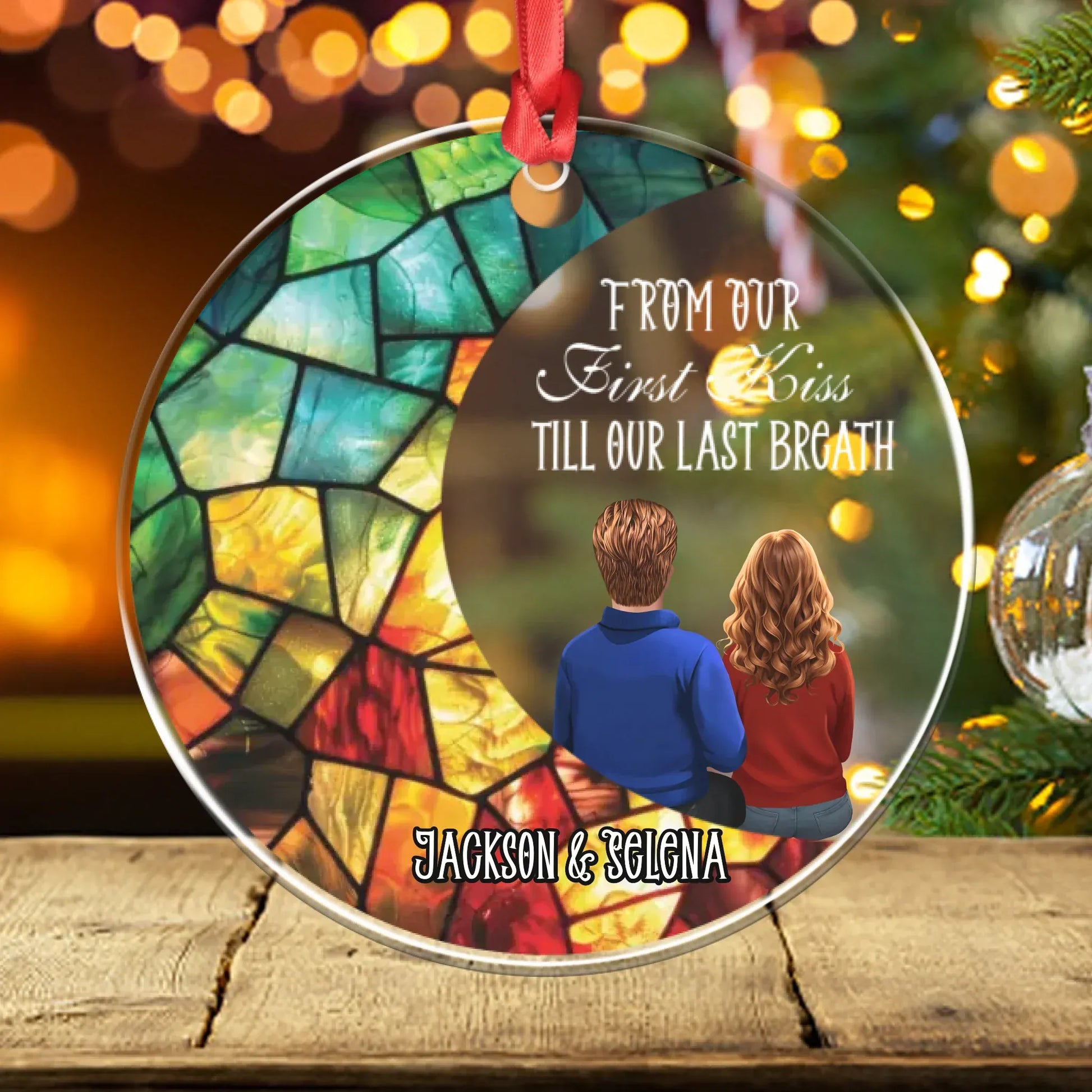 Personalized Ornaments From Our First Kiss Till Our Last Breath - Personalized Couple Acrylic Ornament