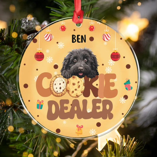 Personalized Ornaments Ornament Acrylic DMT / Glass / 3.5in / 8.9cm Christmas Cookie Dealer - Personalized Dog Lovers Custom Acrylic Ornament
