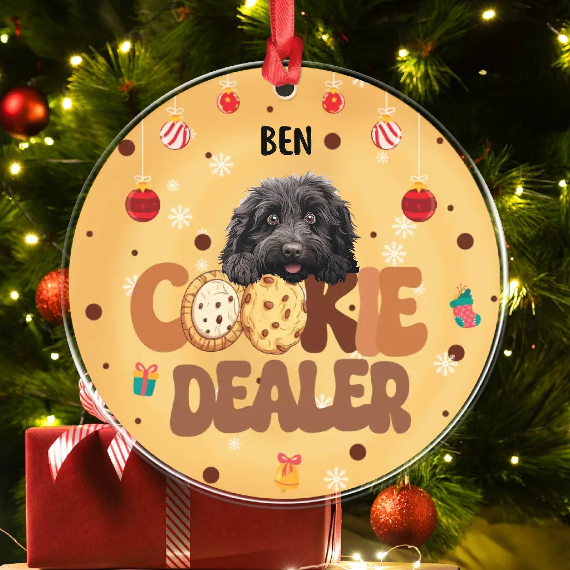 Personalized Ornaments Christmas Cookie Dealer - Personalized Dog Lovers Custom Acrylic Ornament