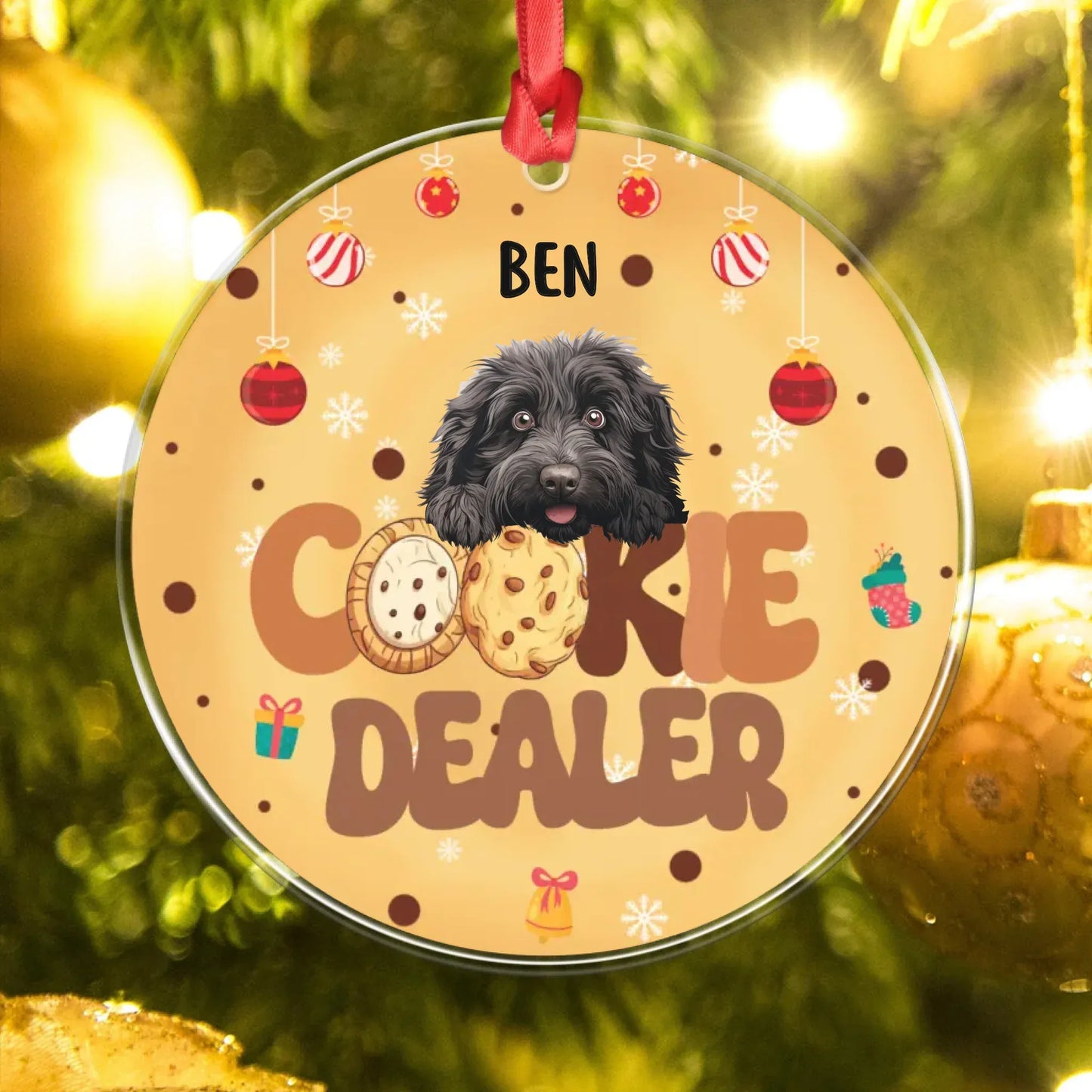 Personalized Ornaments Christmas Cookie Dealer - Personalized Dog Lovers Custom Acrylic Ornament