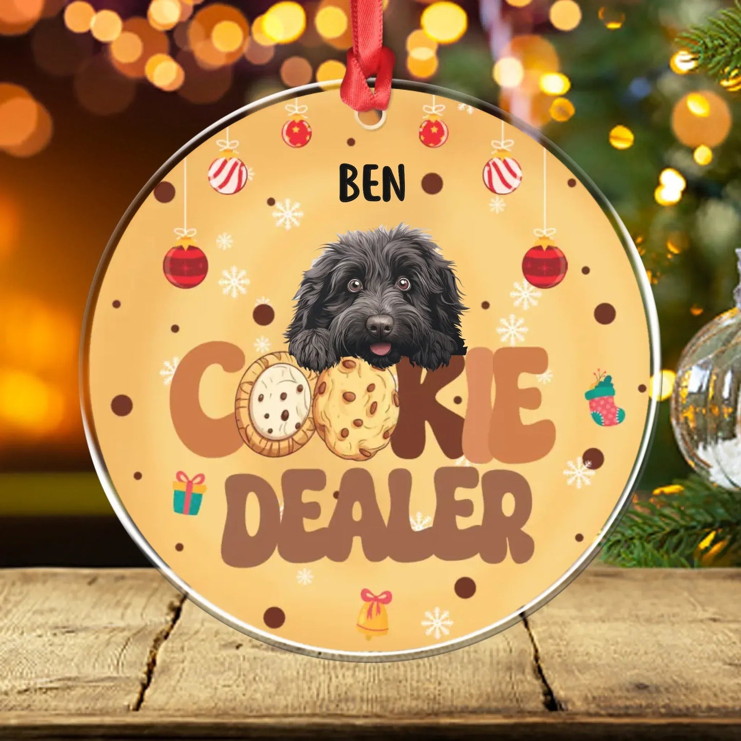 Personalized Ornaments Christmas Cookie Dealer - Personalized Dog Lovers Custom Acrylic Ornament