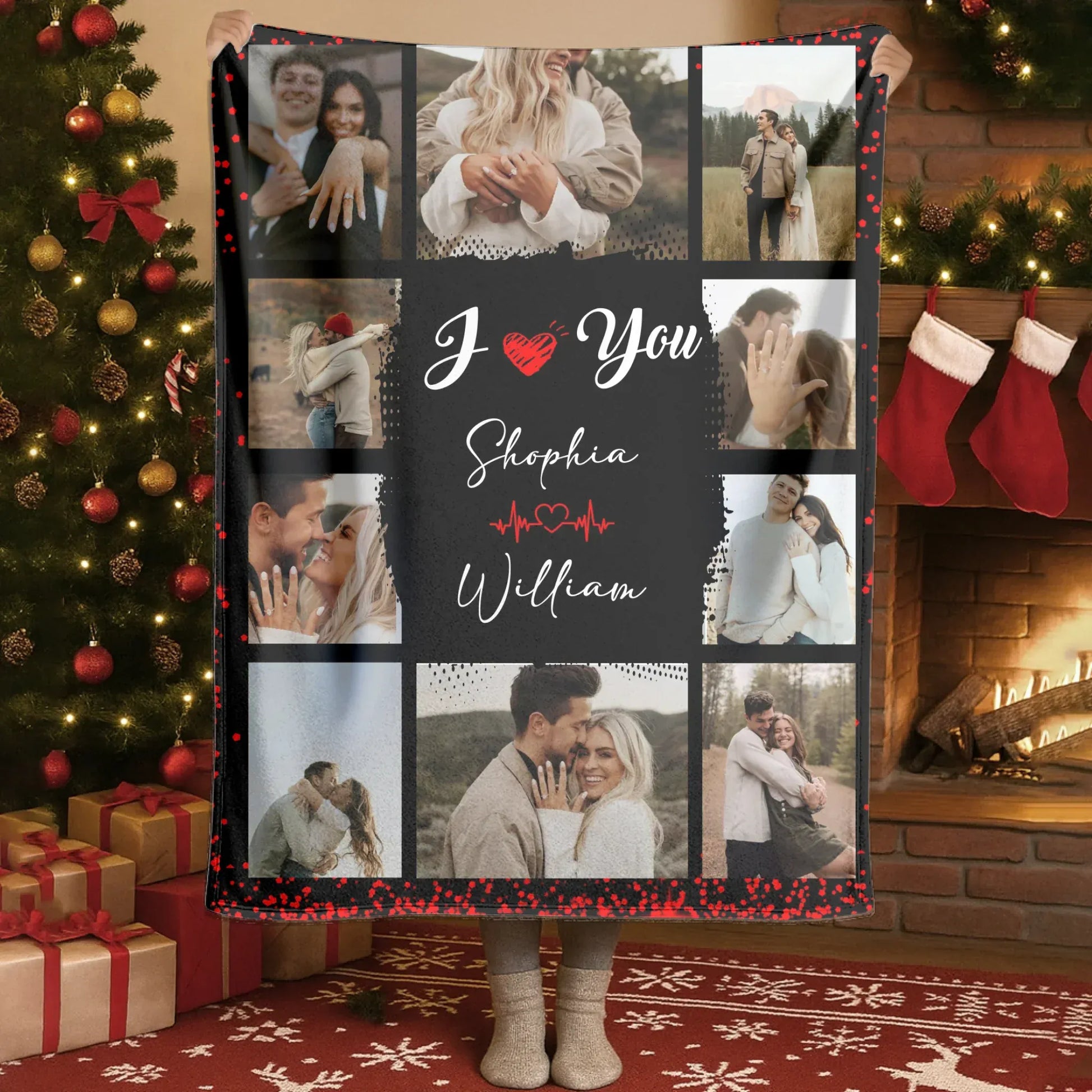 Personalized Blankets I Love You Couple Personalized Collage Photo Meaningful Blanket