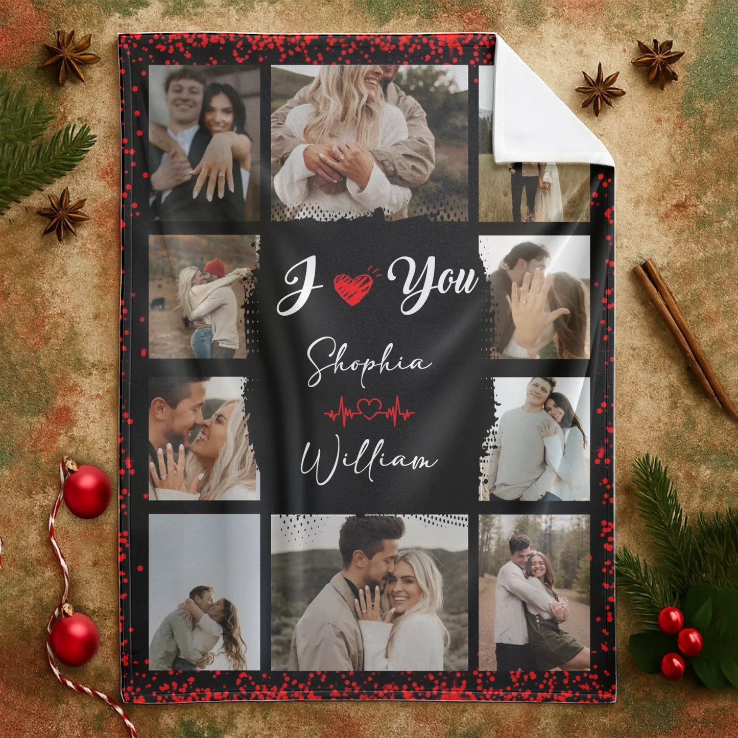 Personalized Blankets I Love You Couple Personalized Collage Photo Meaningful Blanket