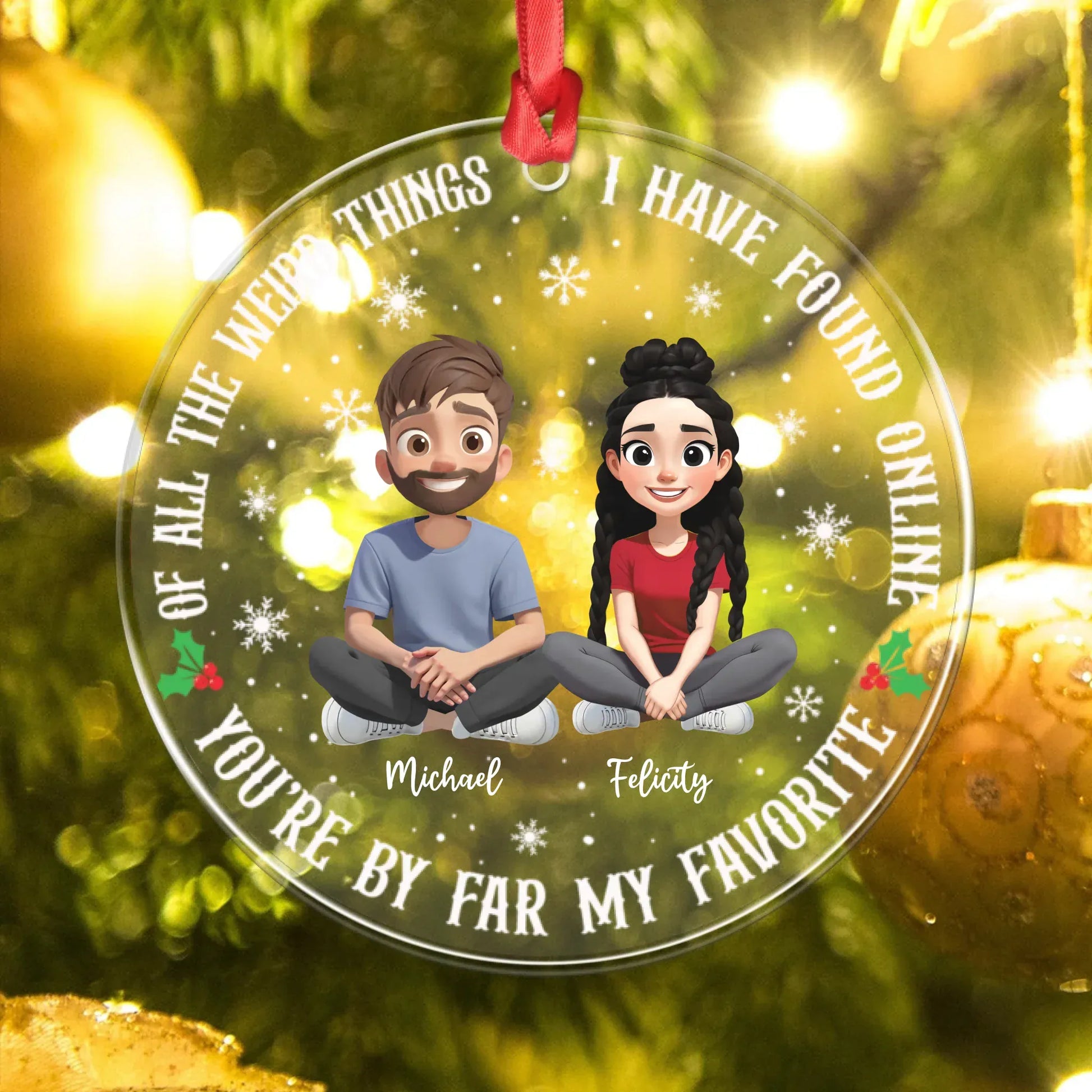 Personalized Ornaments You're By Far My Favorite - Personalized Couple Custom Acrylic Ornament