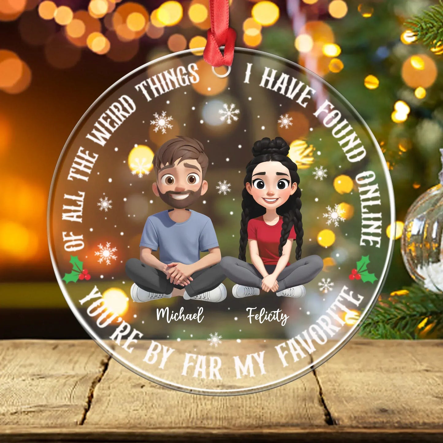 Personalized Ornaments You're By Far My Favorite - Personalized Couple Custom Acrylic Ornament