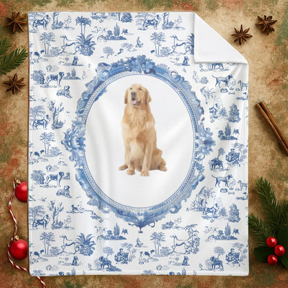 Personalized Blankets My Royal Fur Baby - Personalized Dog Portrait Toile Jouy Custom Blanket