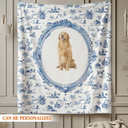 Personalized Blankets My Royal Fur Baby - Personalized Dog Portrait Toile Jouy Custom Blanket