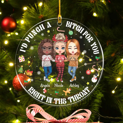 Bff's for Life & Throat Punchers - Personalized Besties Custom Acrylic Ornament