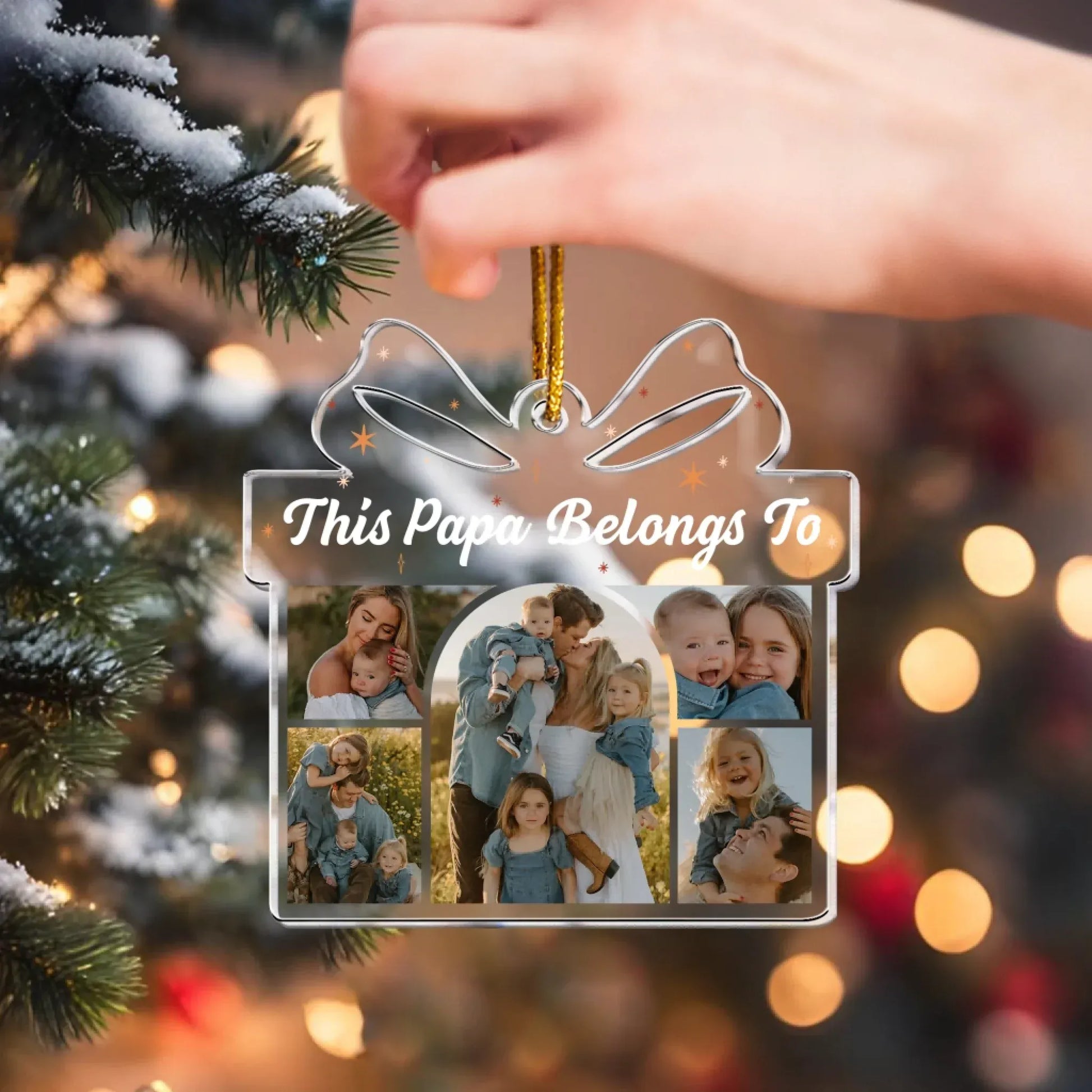 This Papa Belongs To - Personalized Acrylic Photo Ornament