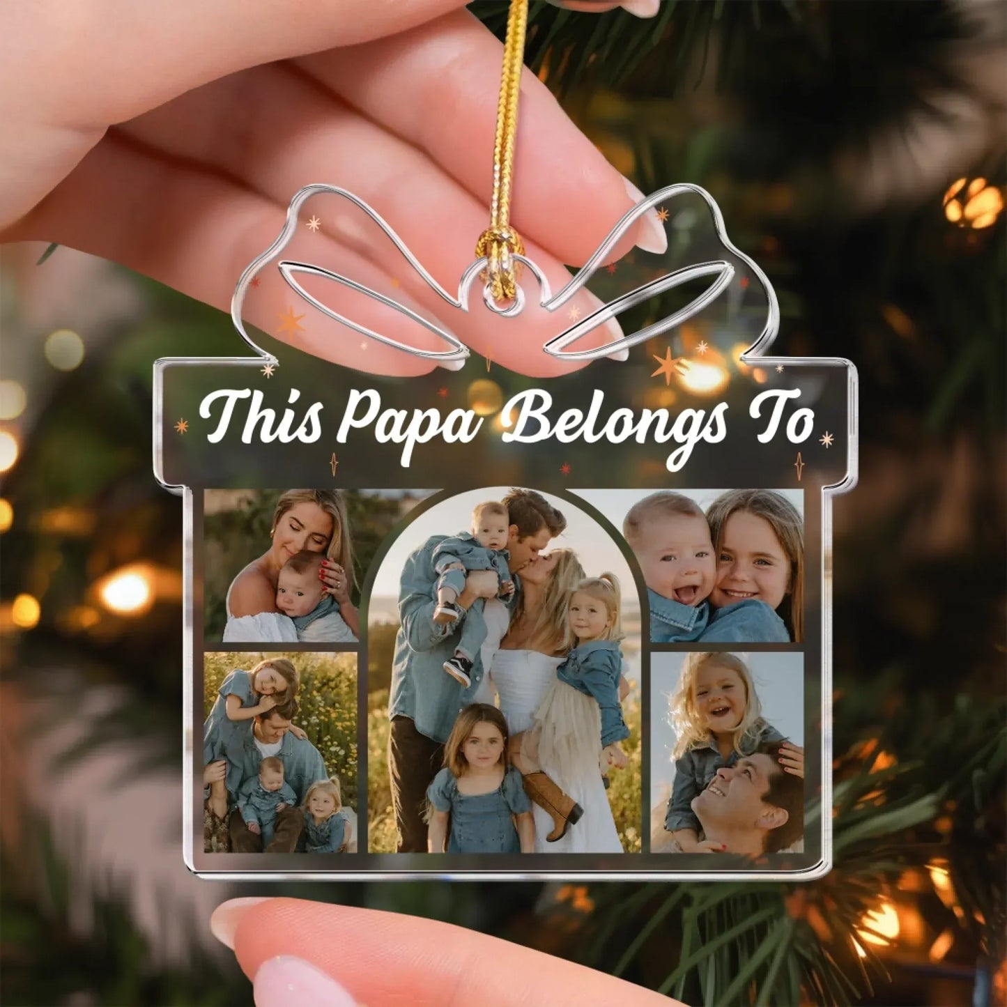 This Papa Belongs To - Personalized Acrylic Photo Ornament