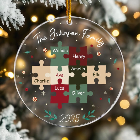 Family Name Puzzle - Family Member Keepsake - Personalized Acrylic Ornament