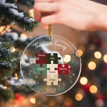 Family Name Puzzle - Family Member Keepsake - Personalized Acrylic Ornament