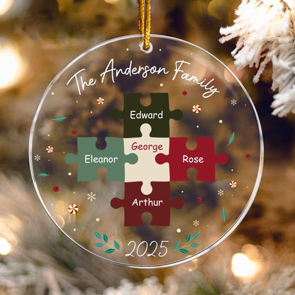 Family Name Puzzle - Family Member Keepsake - Personalized Acrylic Ornament