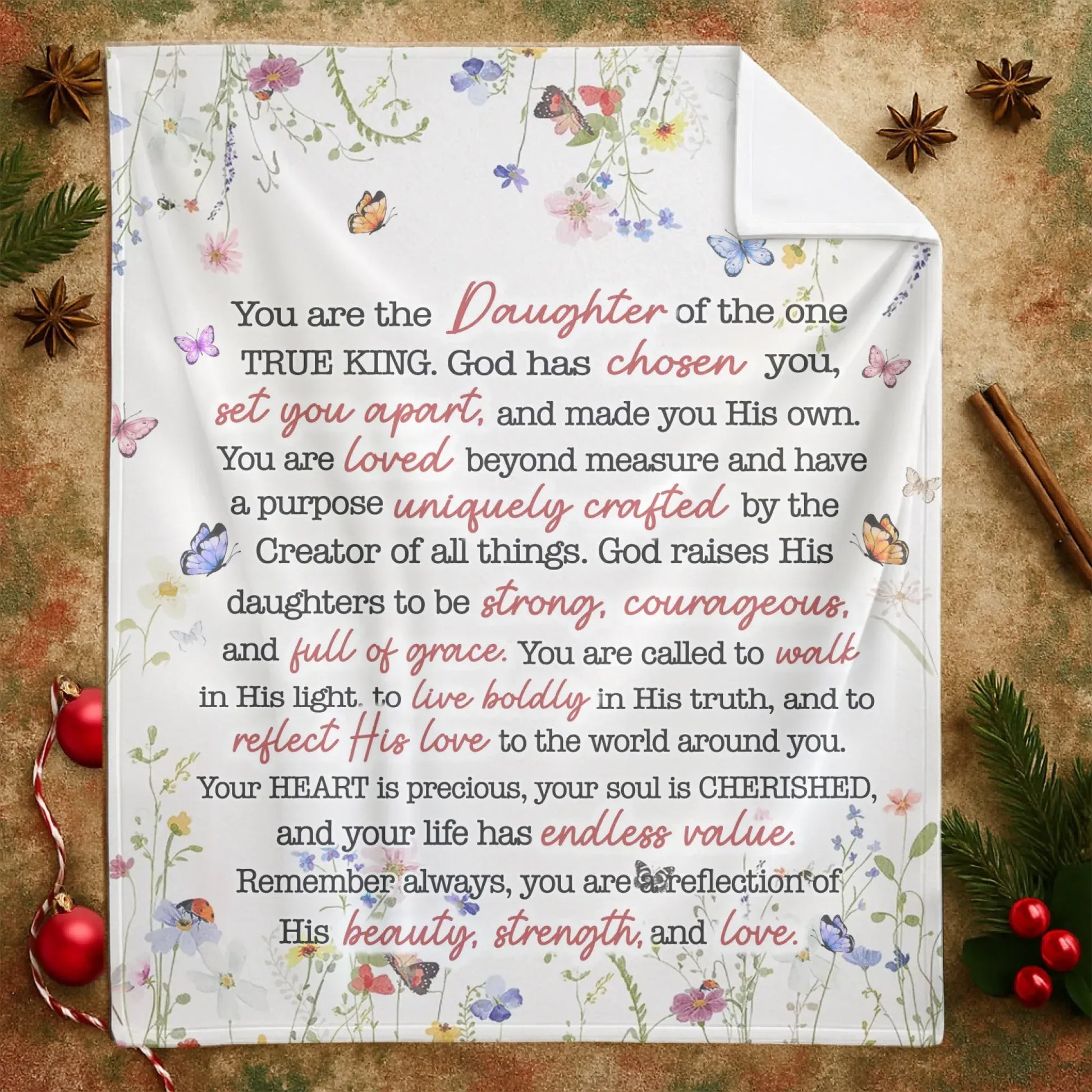 Daughter Of The King Christian Faith - Personalized Name Blanket