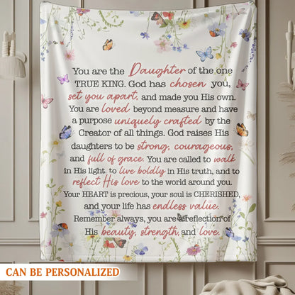 Daughter Of The King Christian Faith - Personalized Name Blanket