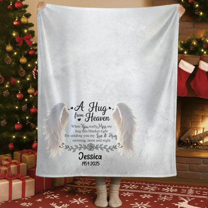 Blanket Custom KNT / White / 30x40in / 76x101cm A Hug From Heaven Sympathy - Personalized Blanket