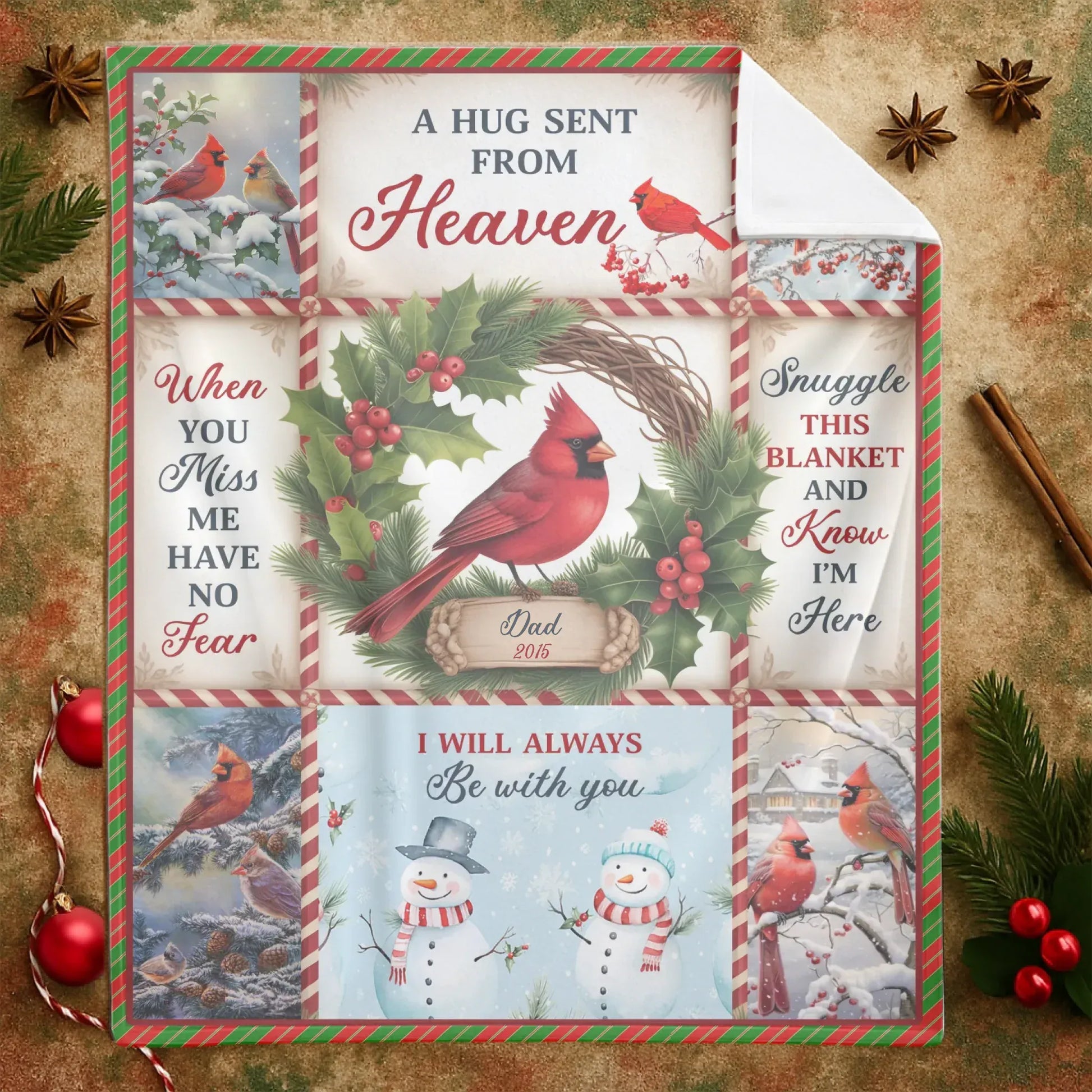 A Hug Sent From Heaven Cardinal Memorial Personalized Blanket