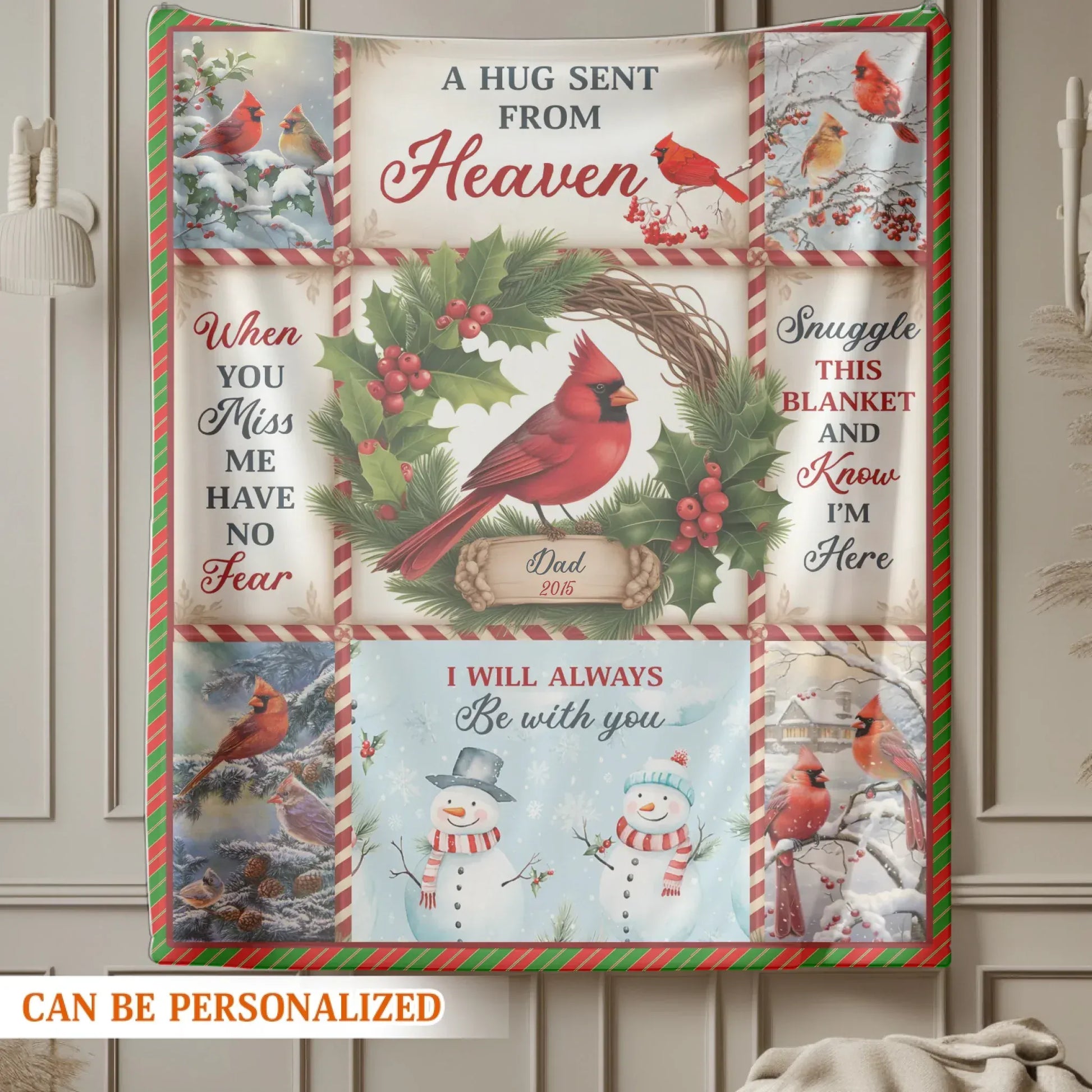 A Hug Sent From Heaven Cardinal Memorial Personalized Blanket
