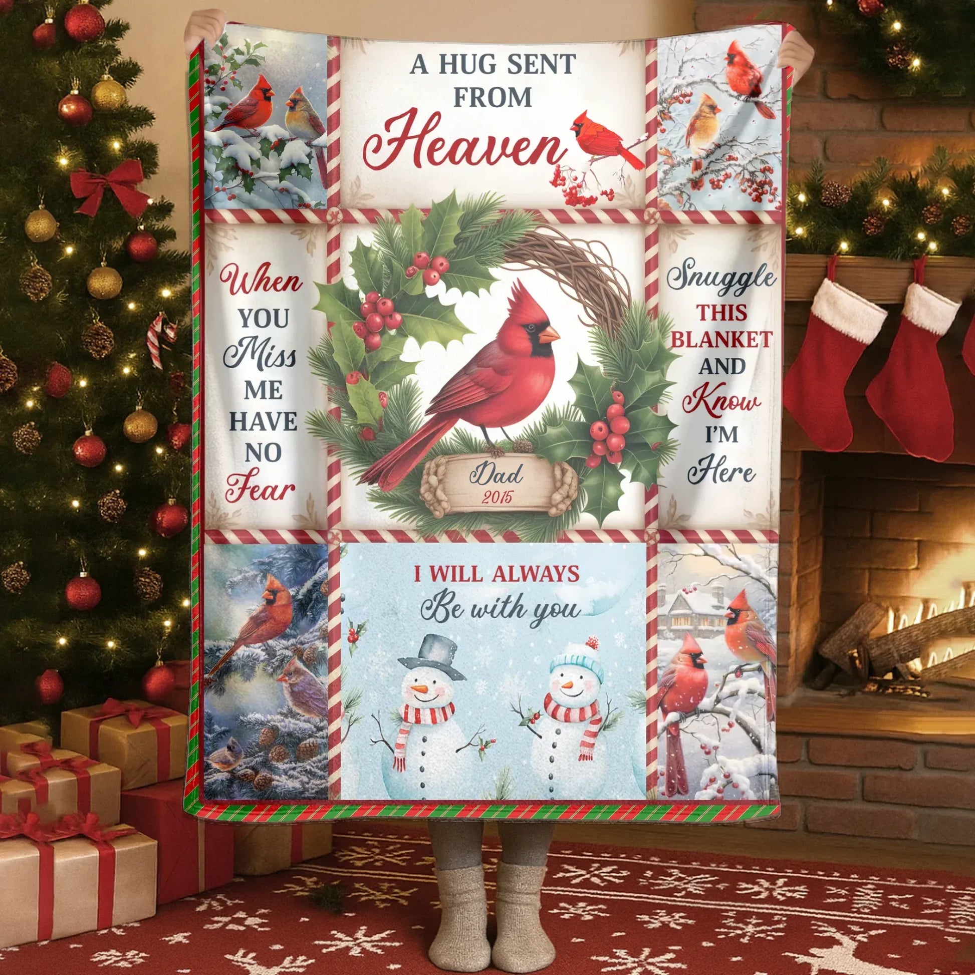 A Hug Sent From Heaven Cardinal Memorial Personalized Blanket