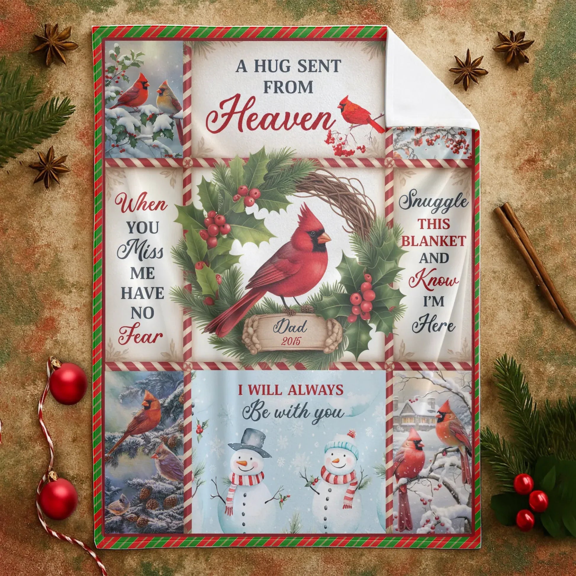 A Hug Sent From Heaven Cardinal Memorial Personalized Blanket