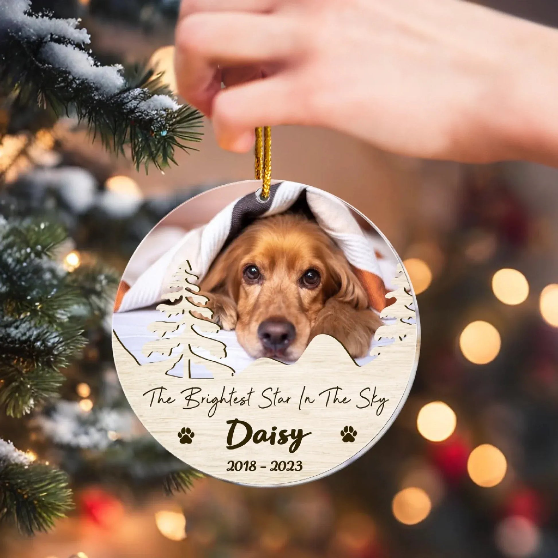 A Best Friend Is Never Forgotten - Pet Sympathy Gift - Personalized Dog Acrylic Photo Ornament