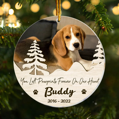 A Best Friend Is Never Forgotten - Pet Sympathy Gift - Personalized Dog Acrylic Photo Ornament