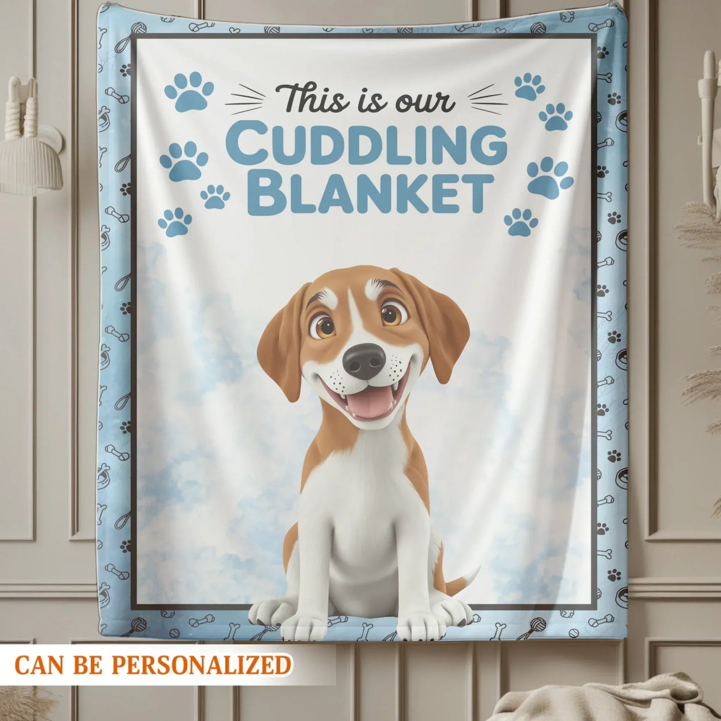 This Is Our Cuddling Blanket - Personalized Multiple Dog Cartoon Custom Blanket