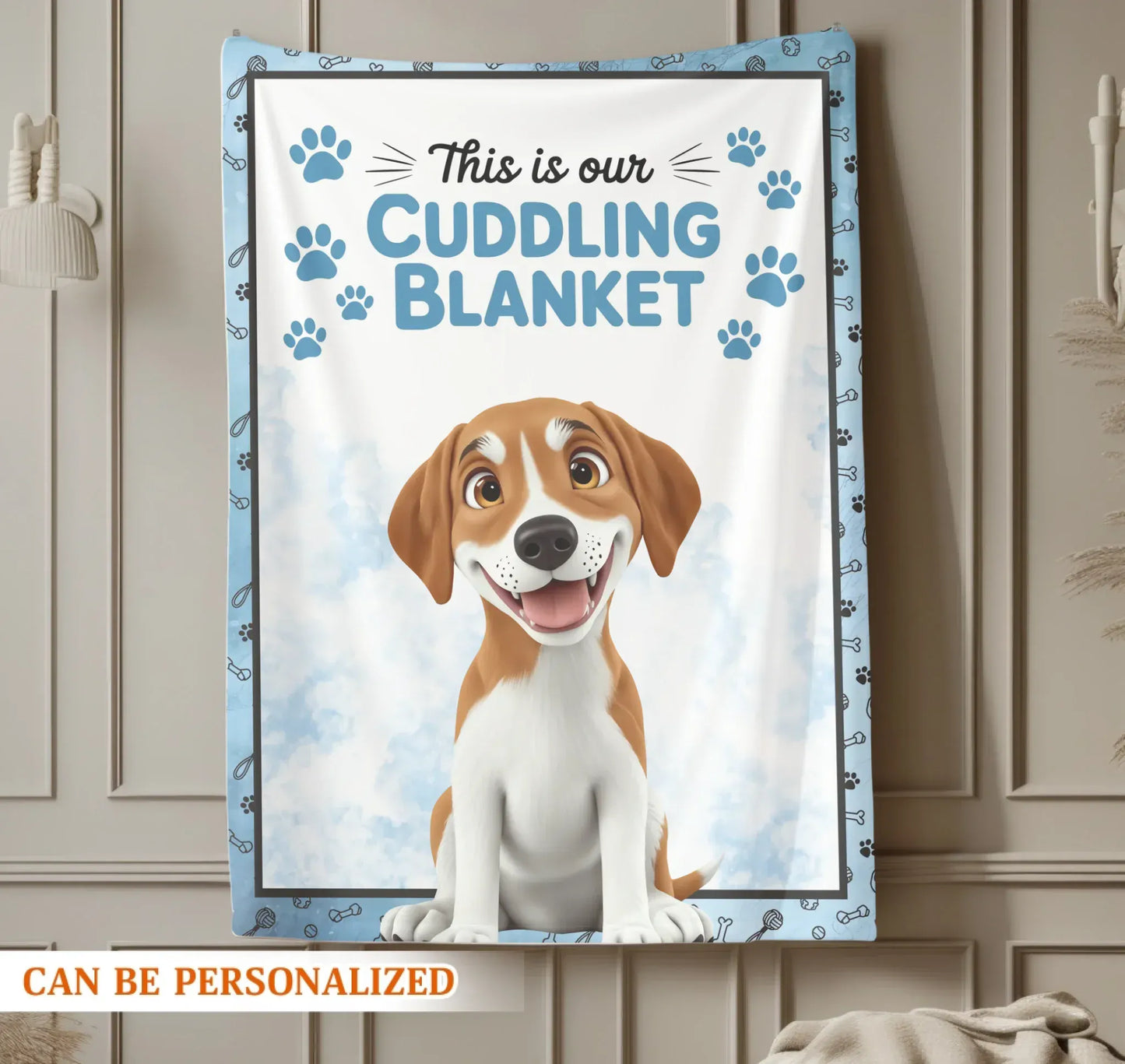 This Is Our Cuddling Blanket - Personalized Multiple Dog Cartoon Custom Blanket