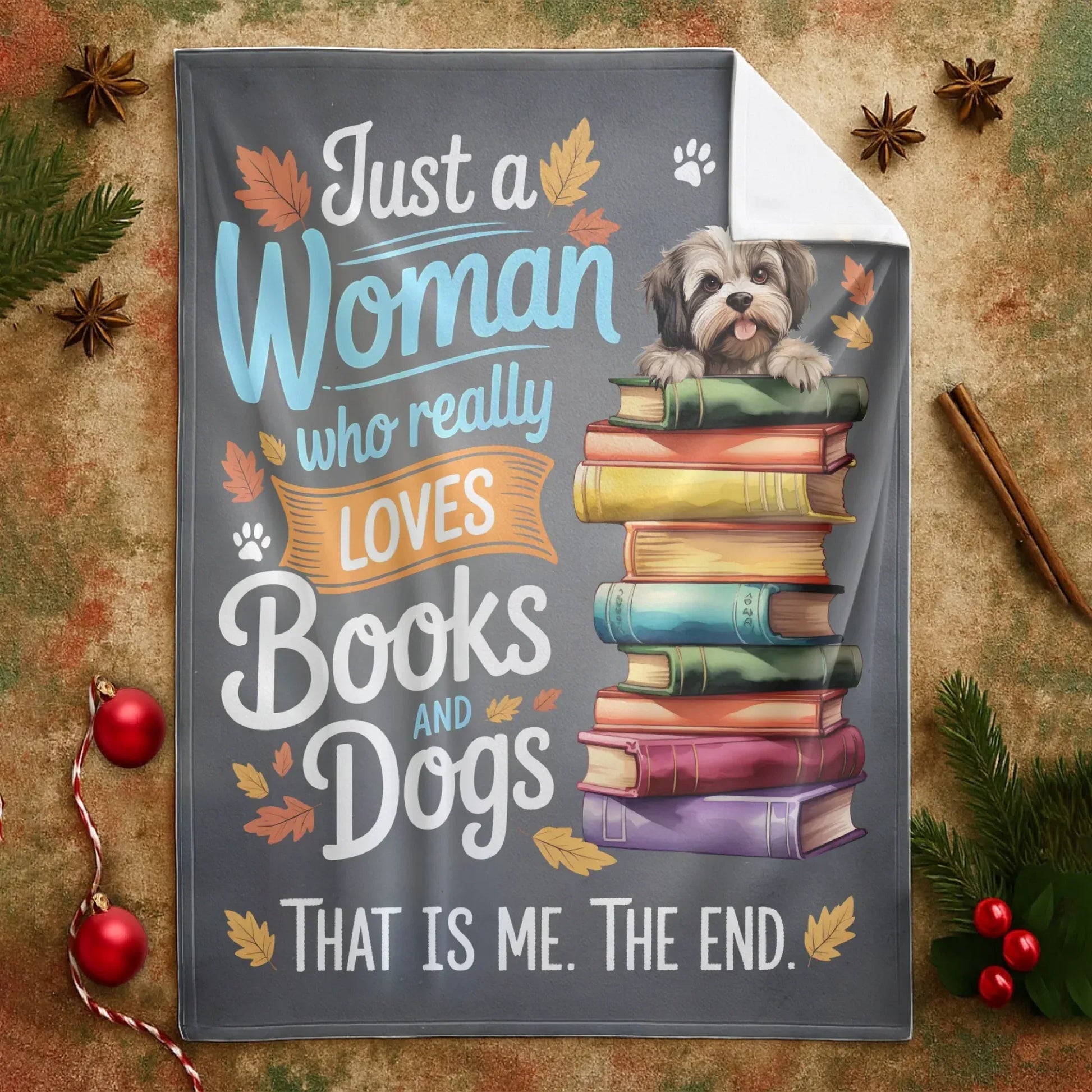That Is Me The End. - Personalized Dog And Book Lover Custom Blanket