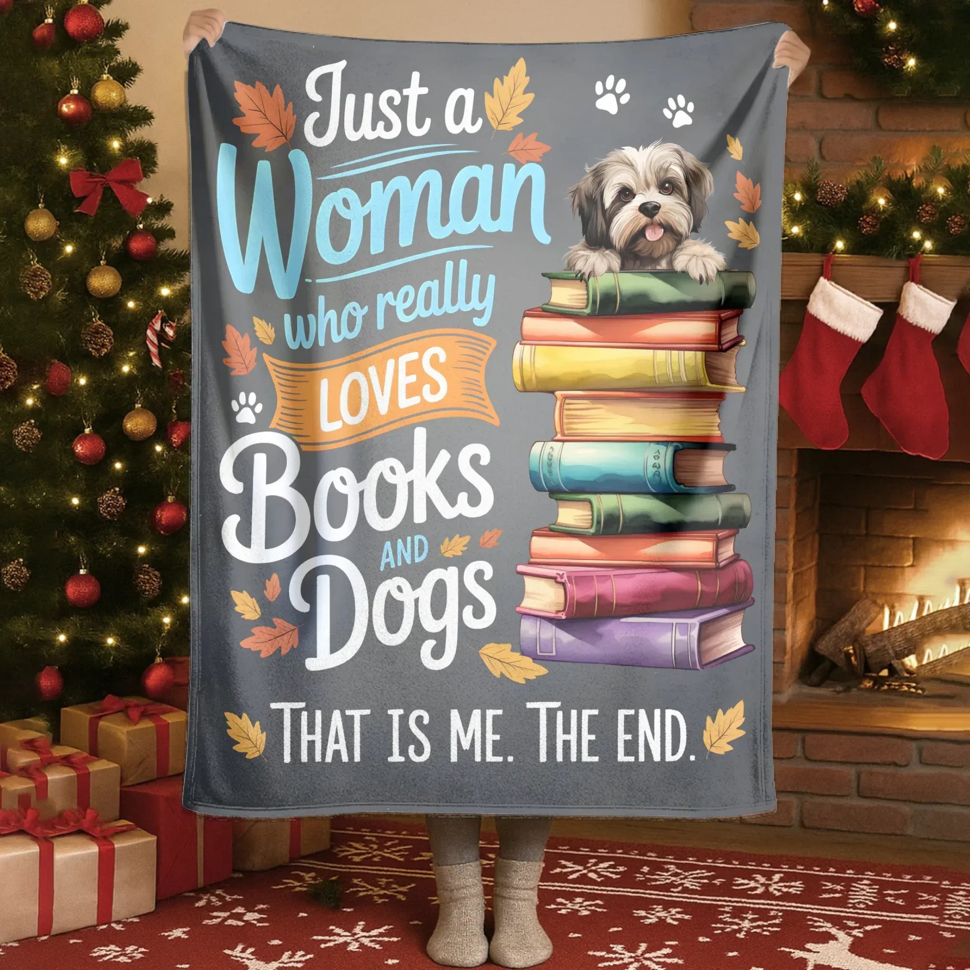That Is Me The End. - Personalized Dog And Book Lover Custom Blanket