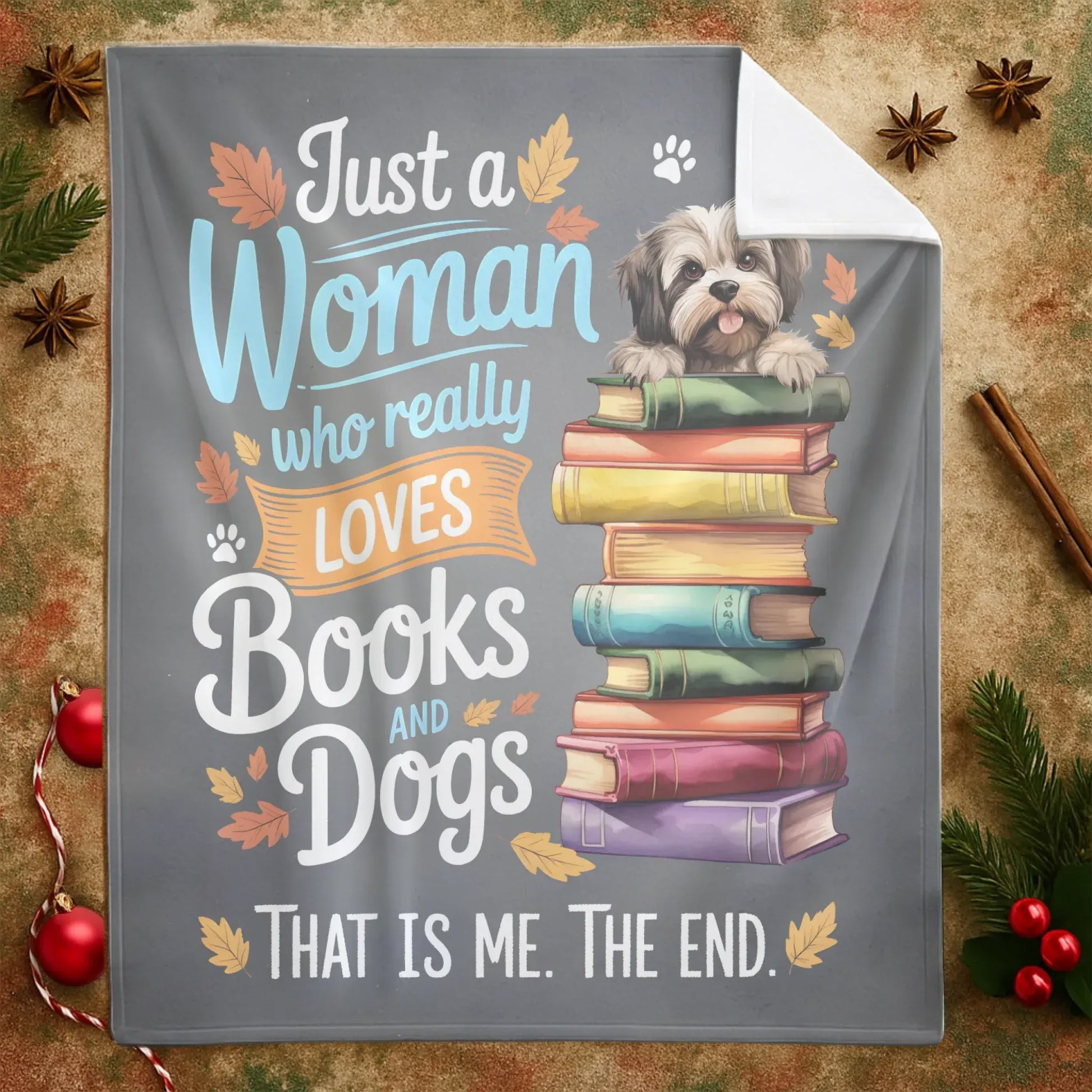 That Is Me The End. - Personalized Dog And Book Lover Custom Blanket