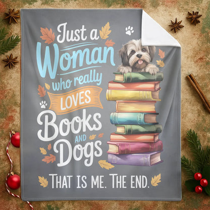 That Is Me The End. - Personalized Dog And Book Lover Custom Blanket
