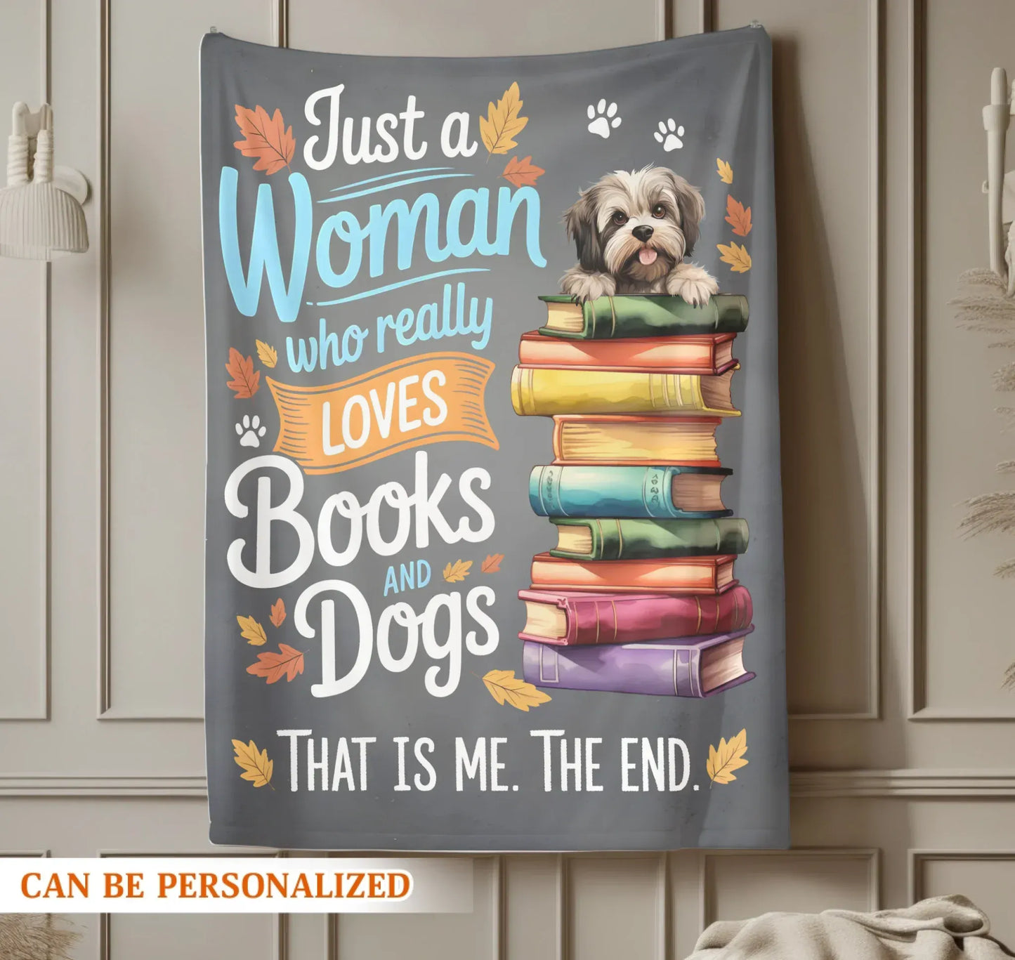 That Is Me The End. - Personalized Dog And Book Lover Custom Blanket