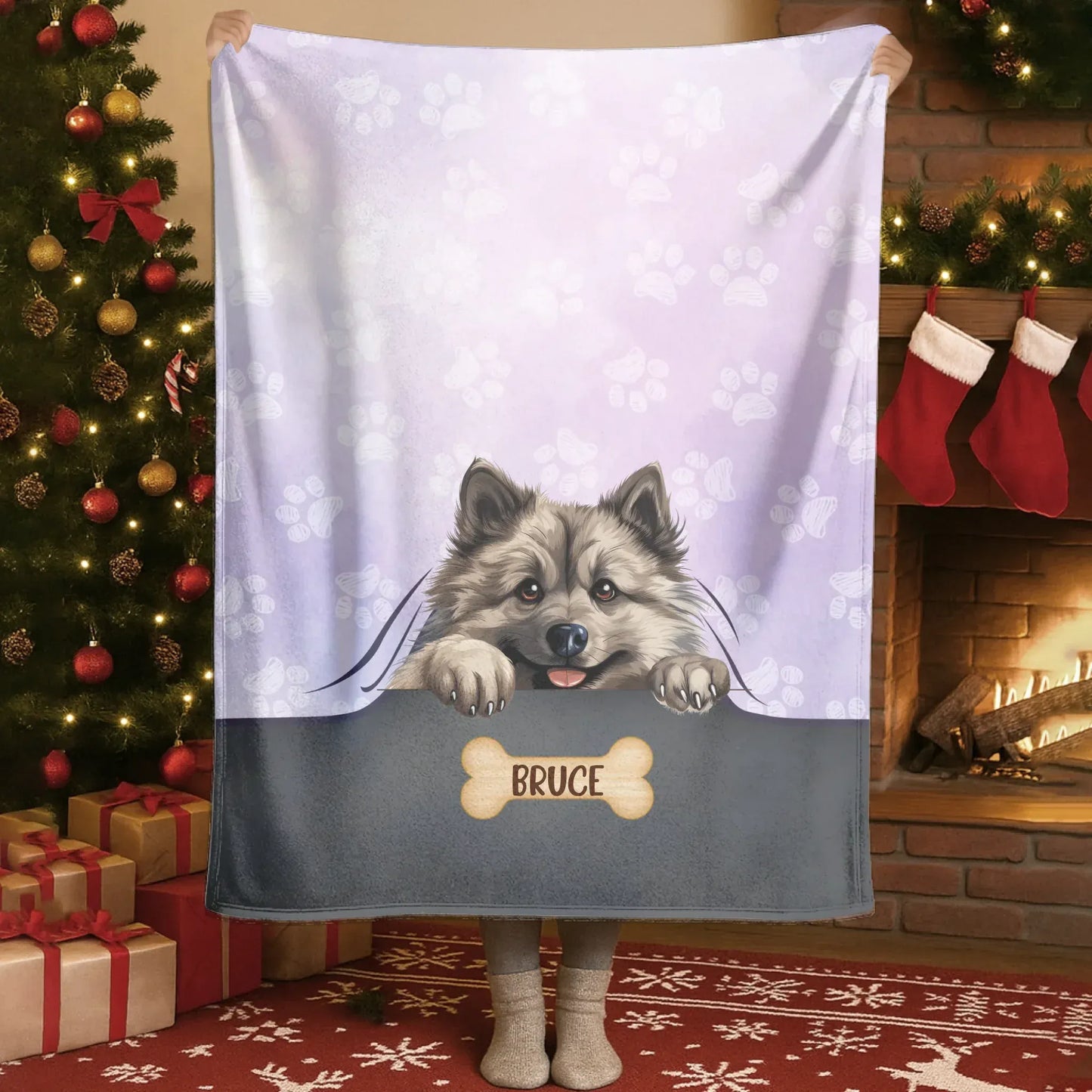Dogs Snuggle In The Blanket - Personalized Multiple Dog Name Custom Blanket