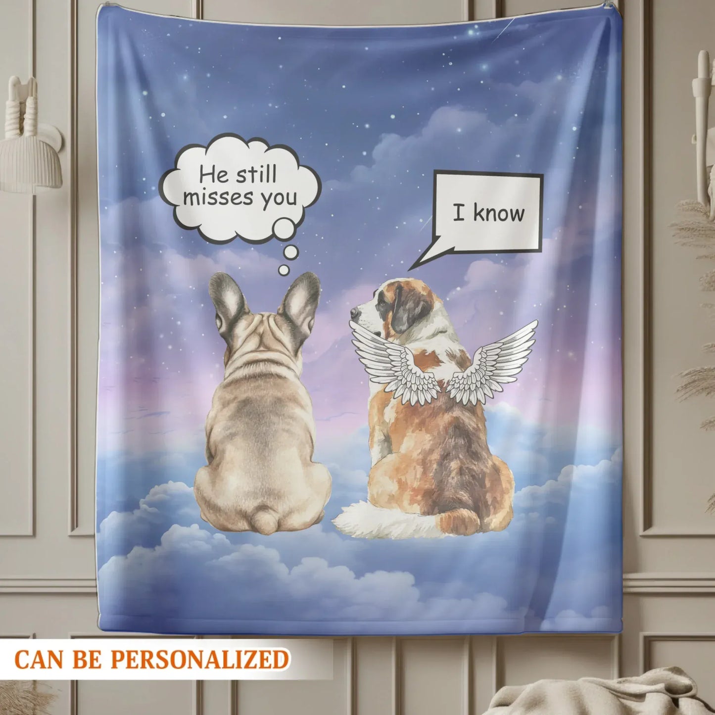 He Still Misses You - Personalized Dog Memorial Custom Blanket