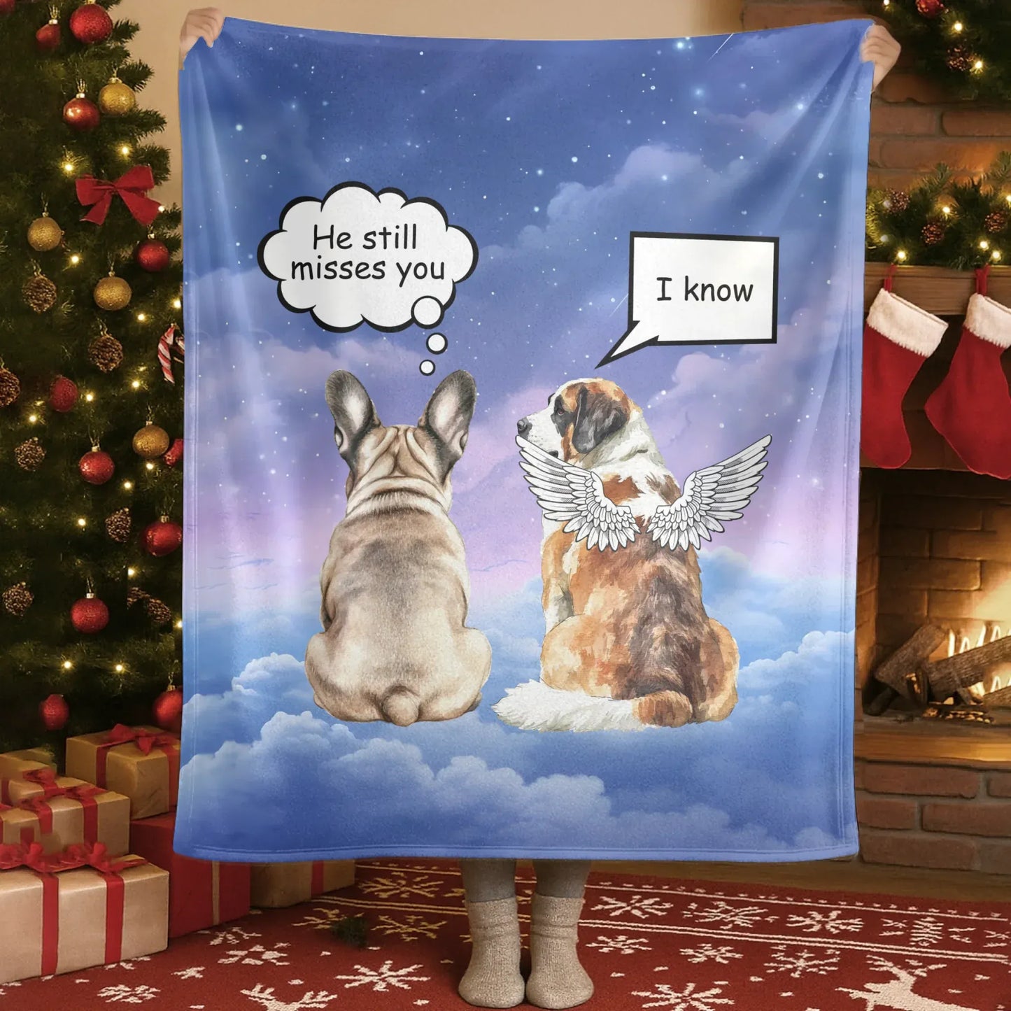 Blanket Custom KNT / White / 30x40in / 76x101cm He Still Misses You - Personalized Dog Memorial Custom Blanket