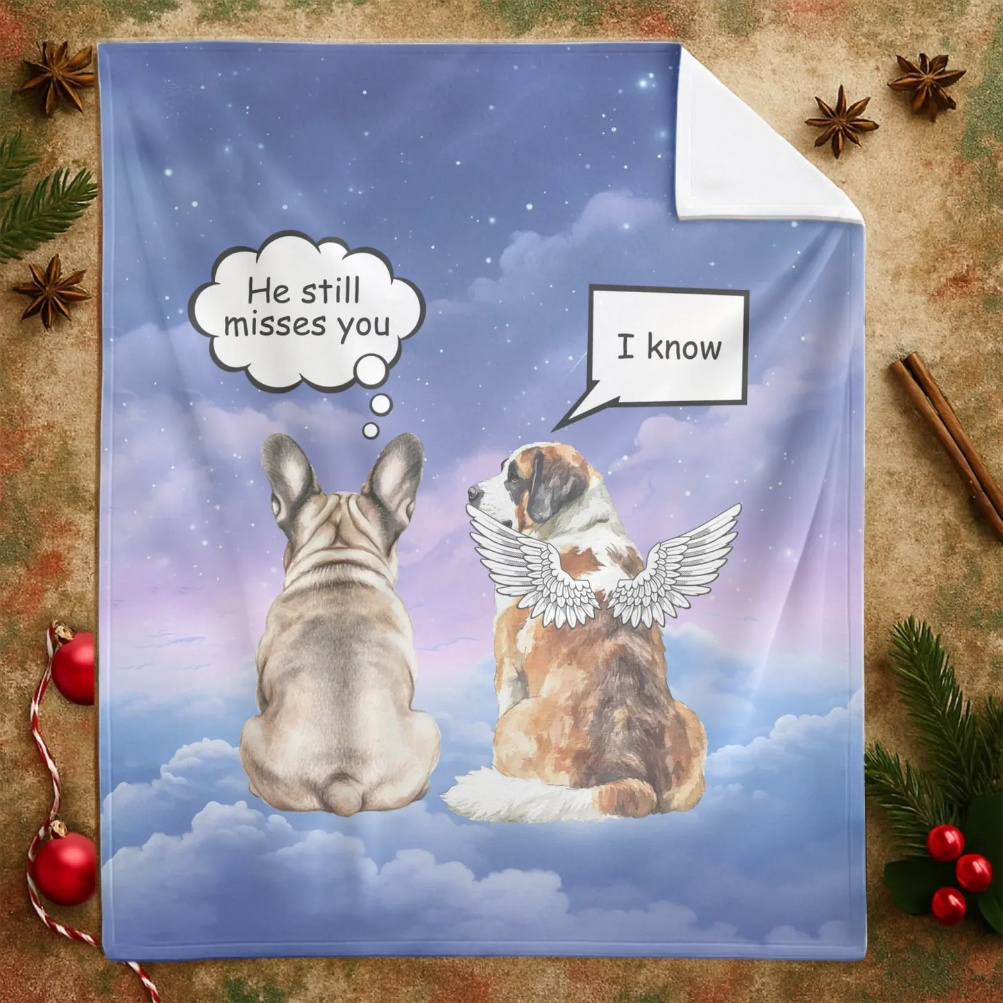 He Still Misses You - Personalized Dog Memorial Custom Blanket